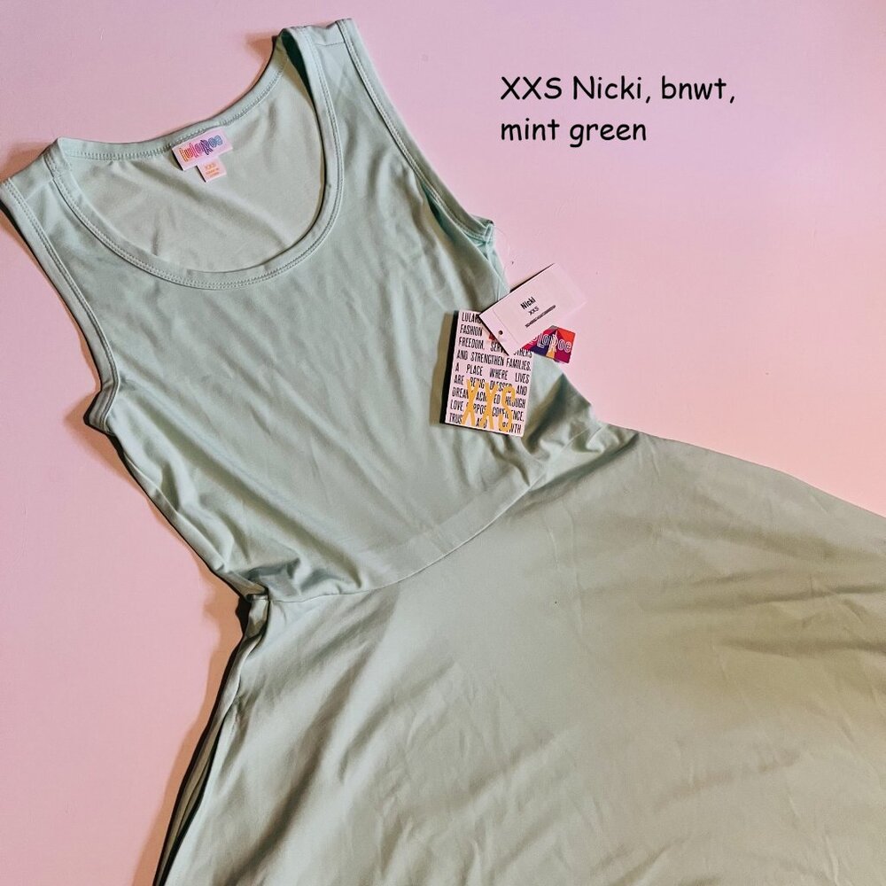 XXS Lularoe Nicki dress, mint green